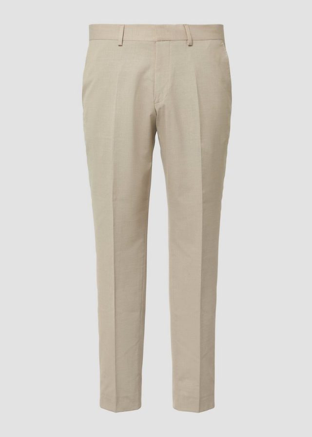 s.O PURE: Anzughose mit feiner Webstruktur