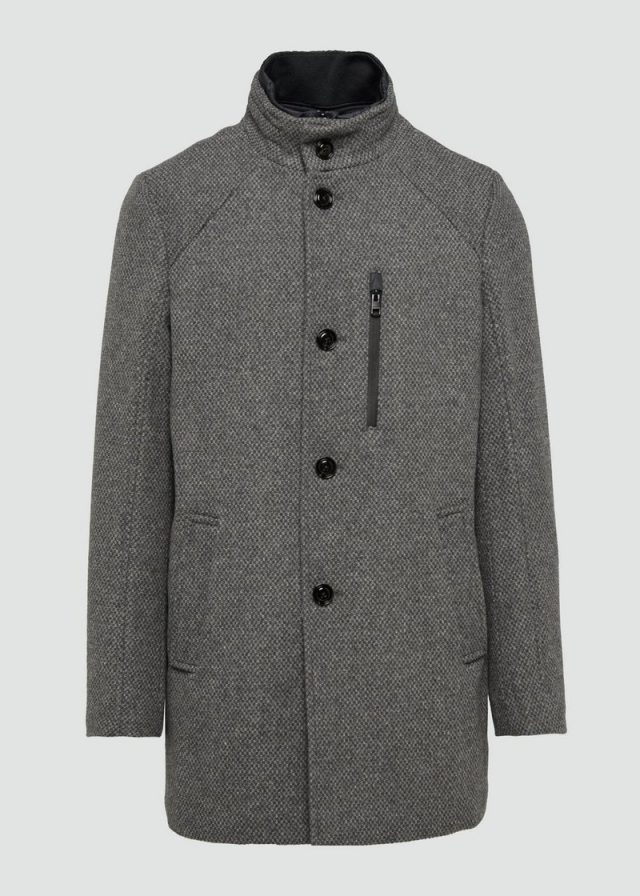 Wattierter Wollmix-Mantel mit herausnehmbarem Einsatz