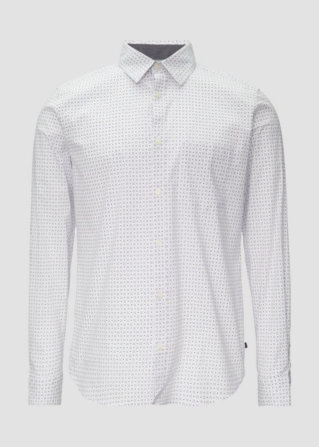 Slim Fit: Gemustertes Hemd aus Baumwollmix