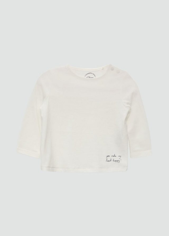 Longsleeve mit Glitzer und Print-Detail