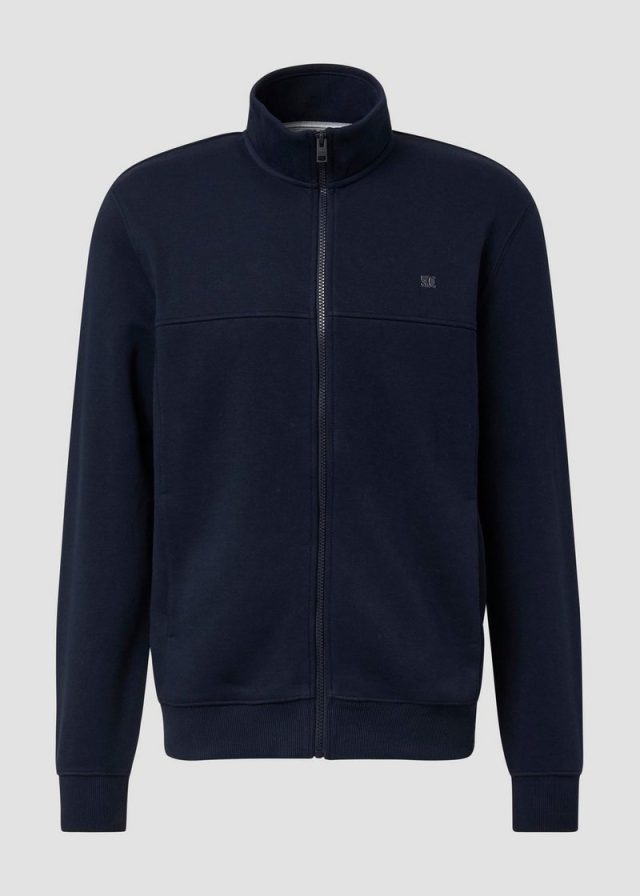 Sweatjacke mit Stehkragen und Eingrifftaschen