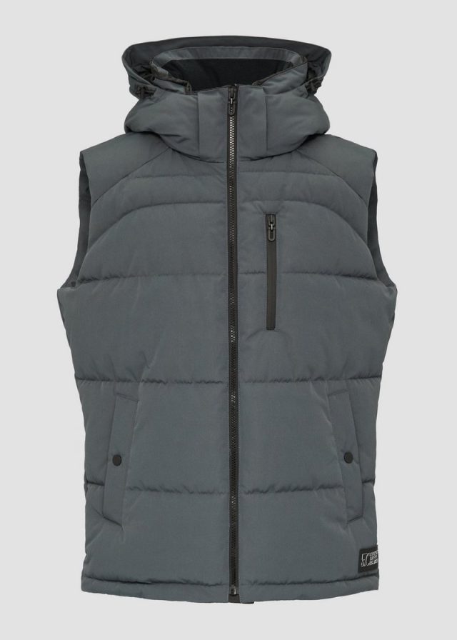 Wärmende Steppweste mit abnehmbarer Kapuze