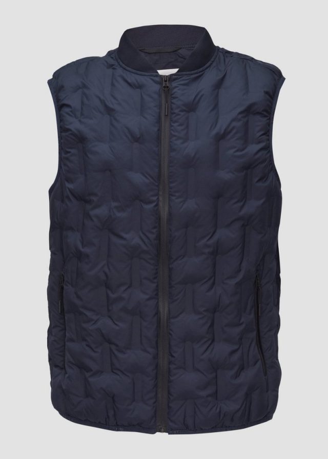 Leichte Steppweste mit Strickkragen