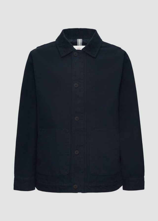 Canvas-Jacke mit Cordkragen