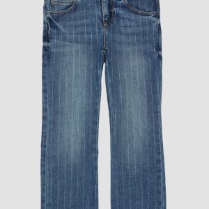 Jeans Betsy / Regular Fit / Mid Rise / Flared Leg / Glitzer-Nadelstreifen