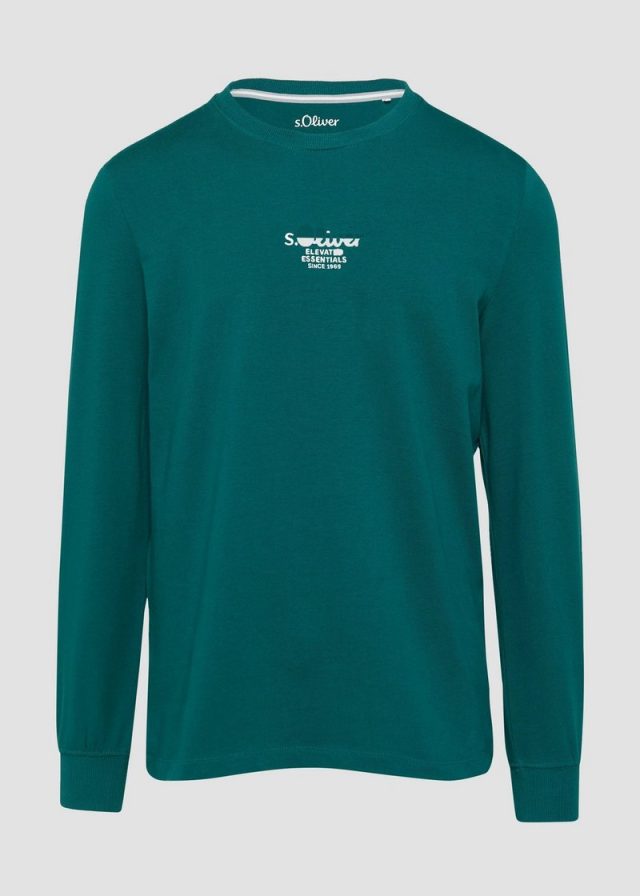 Langarmshirt mit Logo-Stickerei