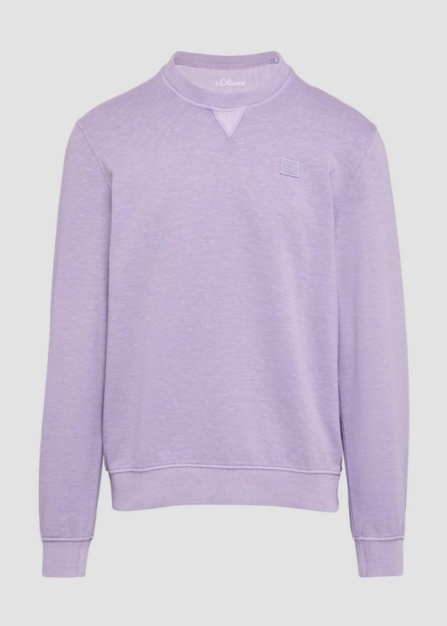 Sweatshirt mit Garment Dye und Logo-Detail