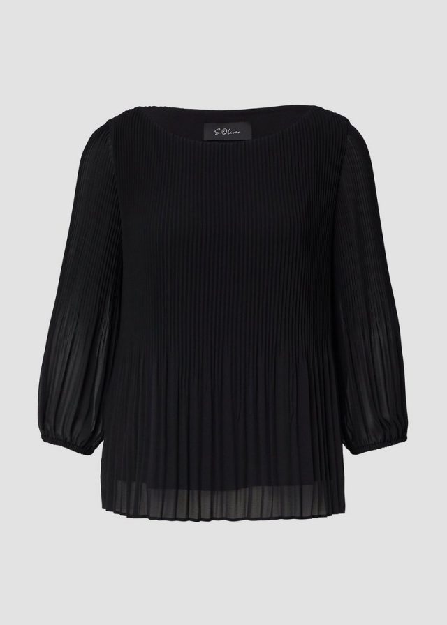 Plisseebluse mit 3/4-Arm