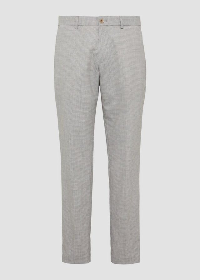 s.O PURE: Anzughose aus kariertem Stretch-Gewebe