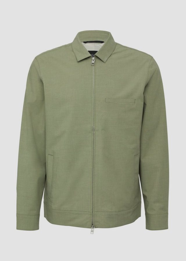s.O PURE: Blouson-Jacke aus meliertem Stretch-Material