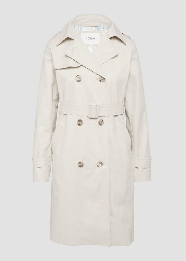 Trenchcoat mit Streifen-Futter