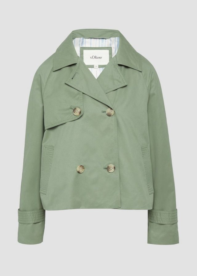 Cabanjacke mit Raglanärmeln und Streifenfutter