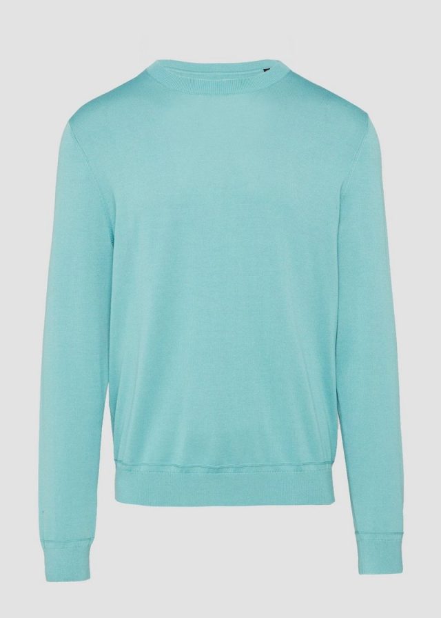 Edler Feinstrickpullover aus Baumwollmix mit Rippbündchen