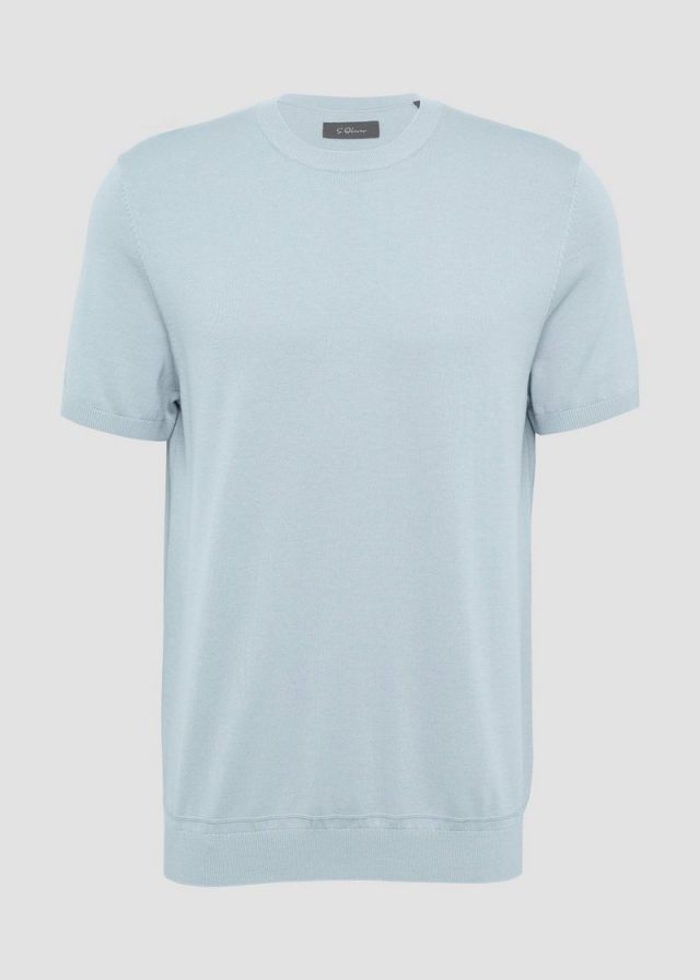 Feingestricktes T-Shirt aus Baumwoll-Modalmix