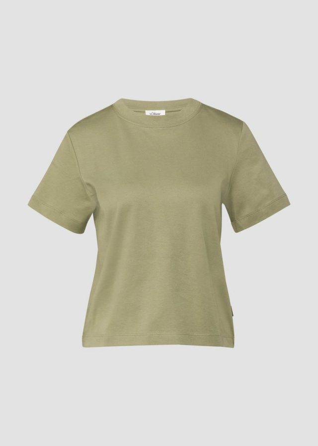 Verkürztes T-Shirt aus Interlockjersey