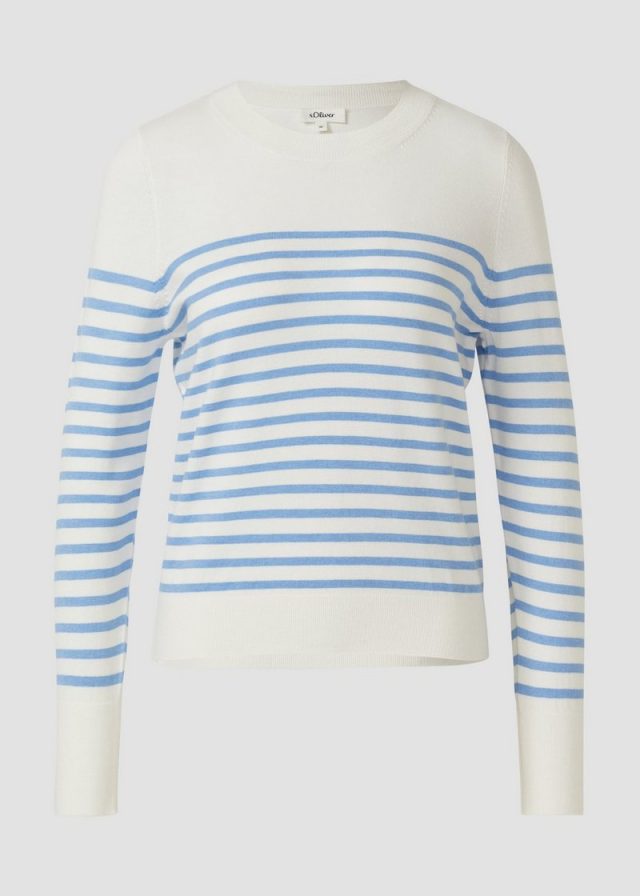 Gestreifter Pullover aus Viskosemix