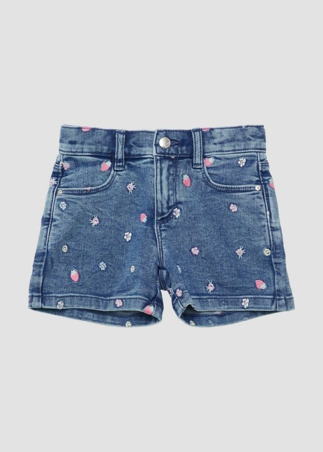Jeans-Shorts / Super High Rise / Wide Leg / All-over-Stickerei
