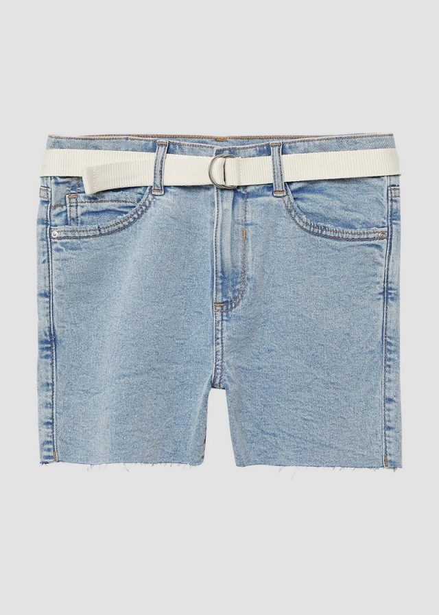 Jeans-Shorts Suri / Slim Fit / High Rise / Skinny Leg / Textilgürtel