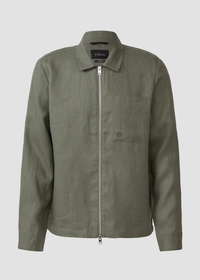 Overshirt aus Leinen mit Eingrifftaschen