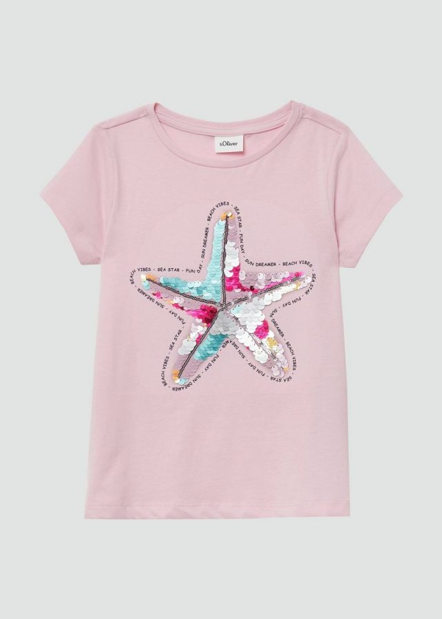 T-Shirt im A-Shape mit Wendepailletten