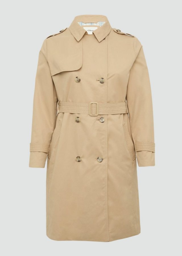 Trenchcoat mit Streifen-Futter