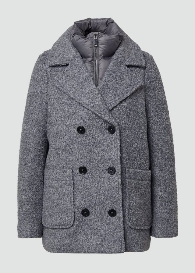 Bouclé-Jacke mit herausnehmbarem Steppeinsatz