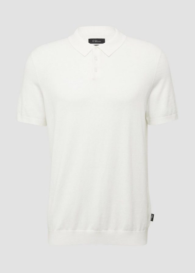 Weiches Strick-Poloshirt aus Baumwoll-Seidenmix