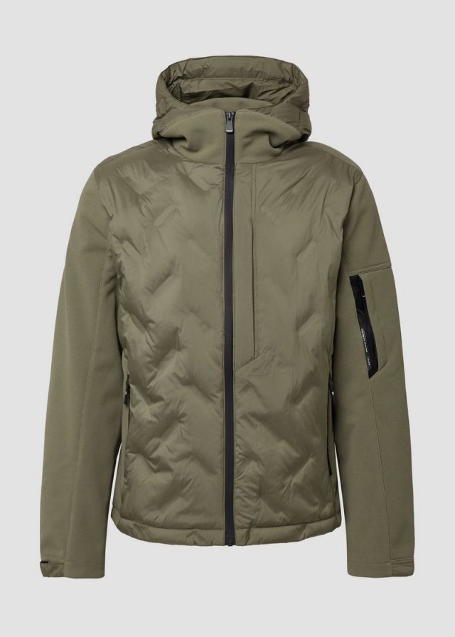 Hybrid-Jacke mit sportiven Details und Kapuze