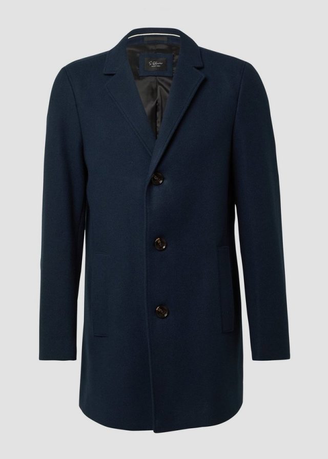 Stretch-Mantel in Woll-Optik