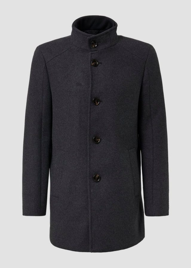 Mantel mit Stehkragen und Stepp-Einsatz