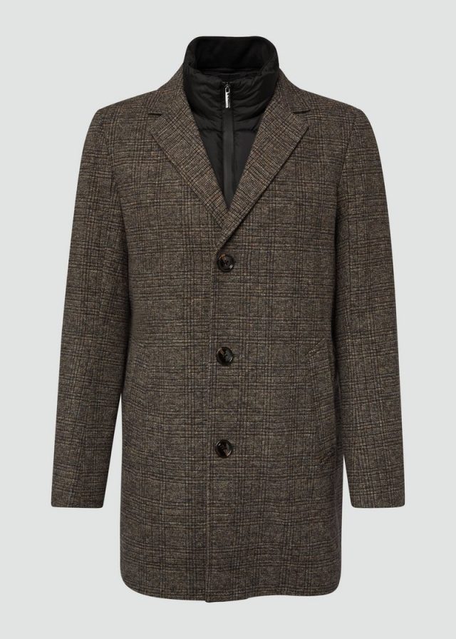 Softer Mantel in Woll-Optik mit herausnehmbarem Innenfutter