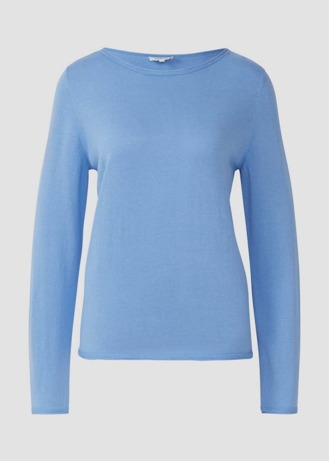 Weicher Feinstrickpullover mit Rollkanten