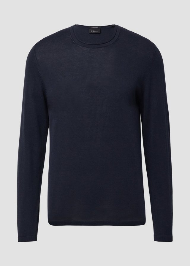 Leichter Feinstrick-Pullover aus reiner Baumwolle