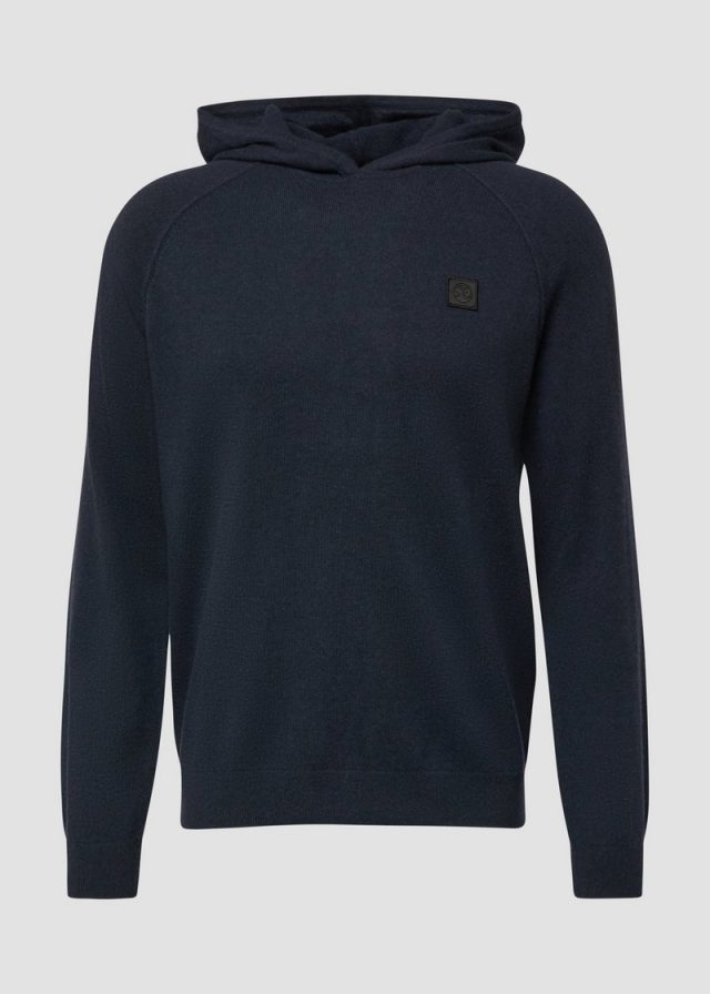 Hochwertiger Strickhoodie aus Merino-Kaschmir-Mix