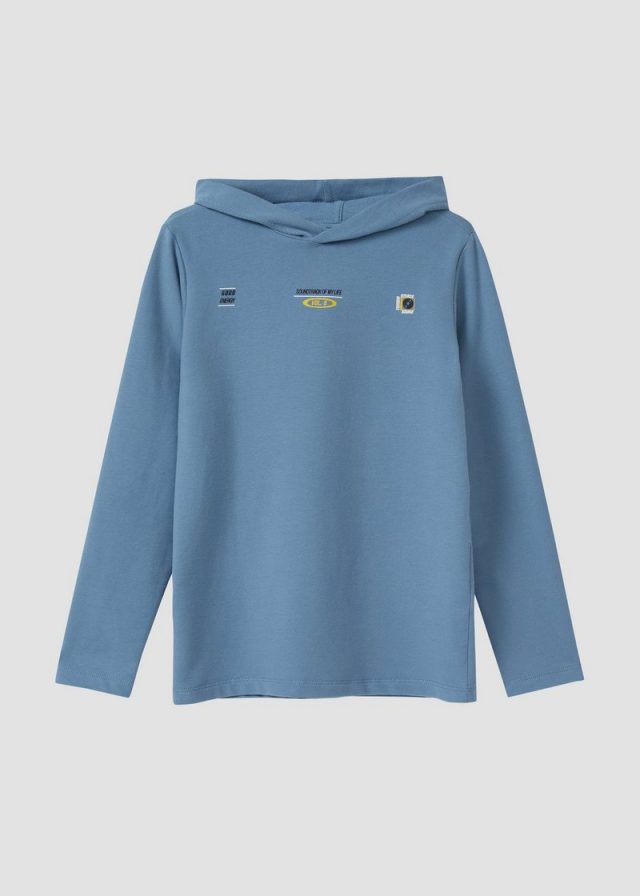 Langarmshirt aus leichtem Sweat mit Front- und Rückenprint