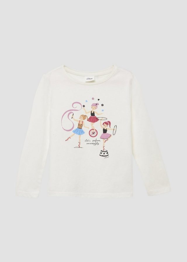 Longsleeve im Regular Fit mit Glitzerprint