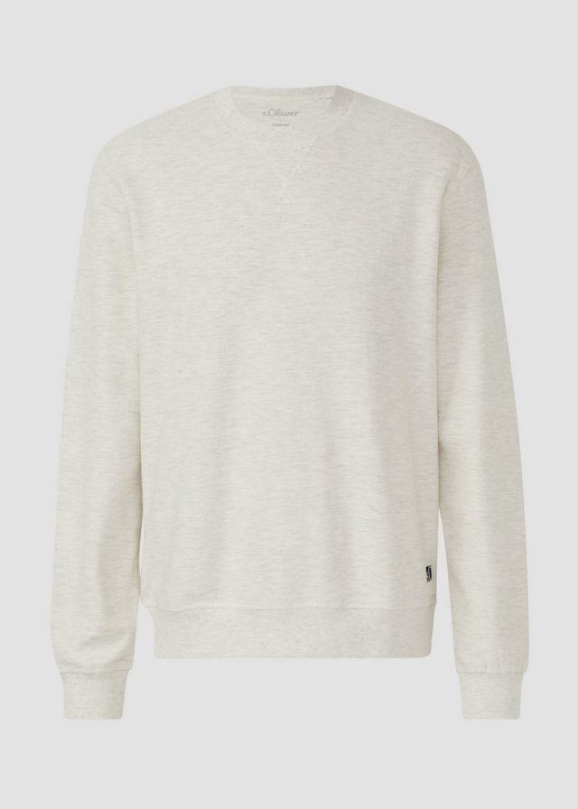 Strukturiertes Sweatshirt mit Rippbündchen