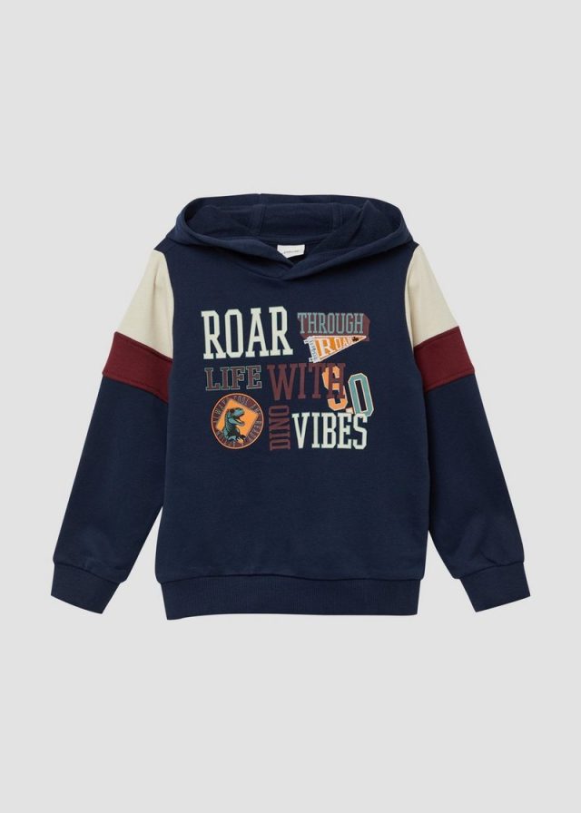Hoodie mit Print und Kontrast-Details