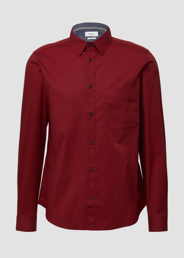 Slim Fit: Gemustertes Hemd mit Kentkragen