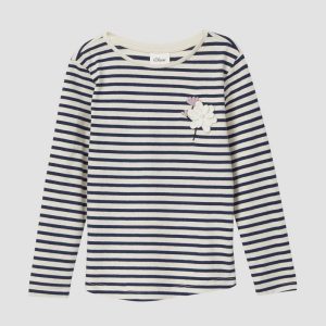 Jersey-Shirt mit langen Ärmeln und Stickerei-Detail