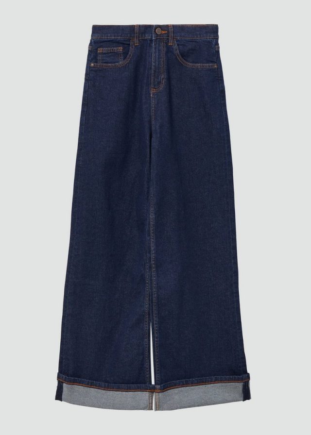 Jeans / Regular Fit / High Rise / Wide Leg / Aufschlag