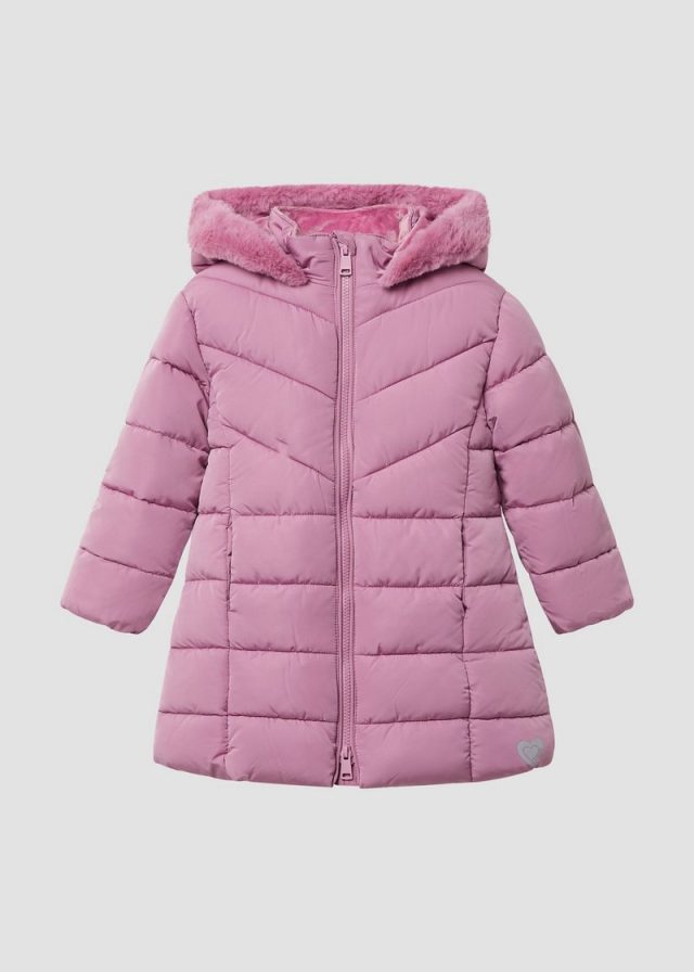 Wärmender Steppmantel mit Teddyplüsch-Futter