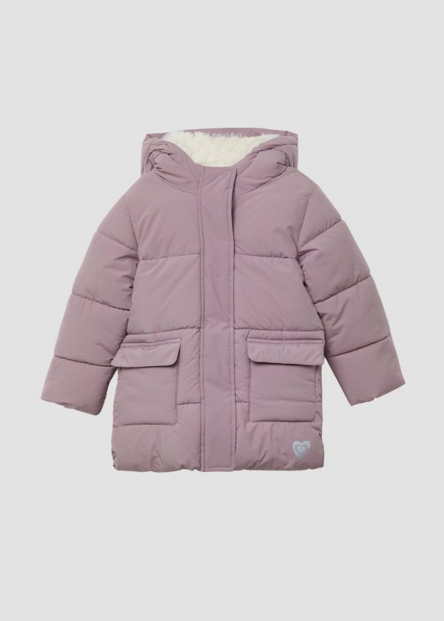 Wintermantel mit Kapuze mit Plüschfutter