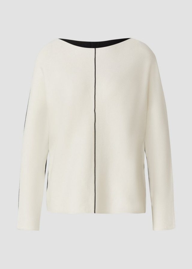 Strickpullover mit Colour-Blocking und Fledermausärmeln