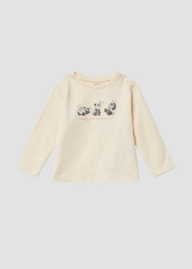 Langarmshirt mit Panda-Frontprint
