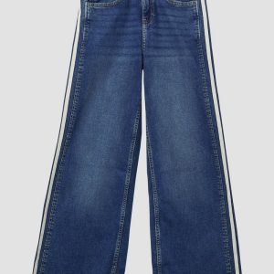 Jeans / Regular Fit / Mid Rise / Wide Leg / Kontrast-Streifen