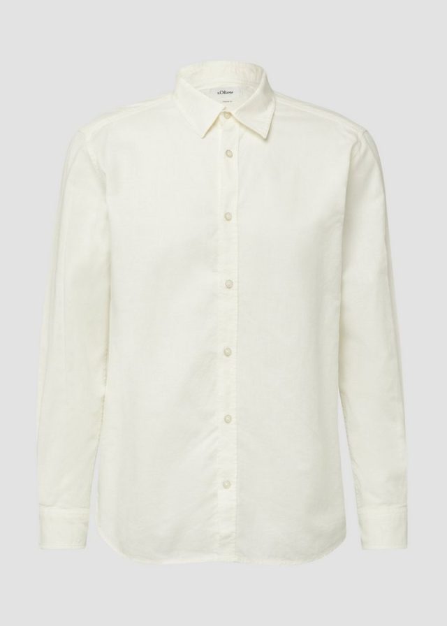 Regular Fit: Strukturiertes Hemd mit Kentkragen