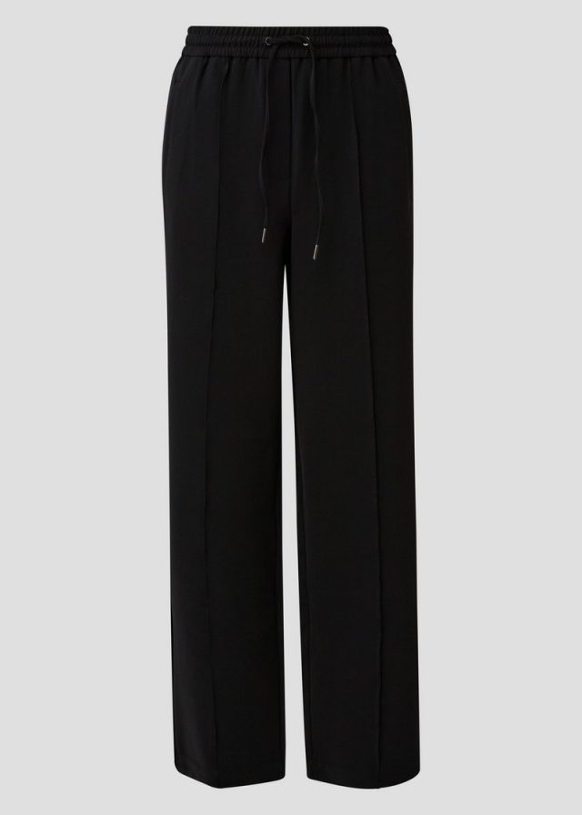 Fließende Hose mit geradem Bein und Elastikbund