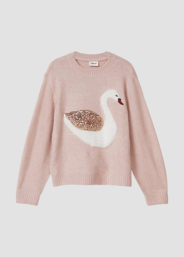 Weicher Strickpullover mit Pailletten