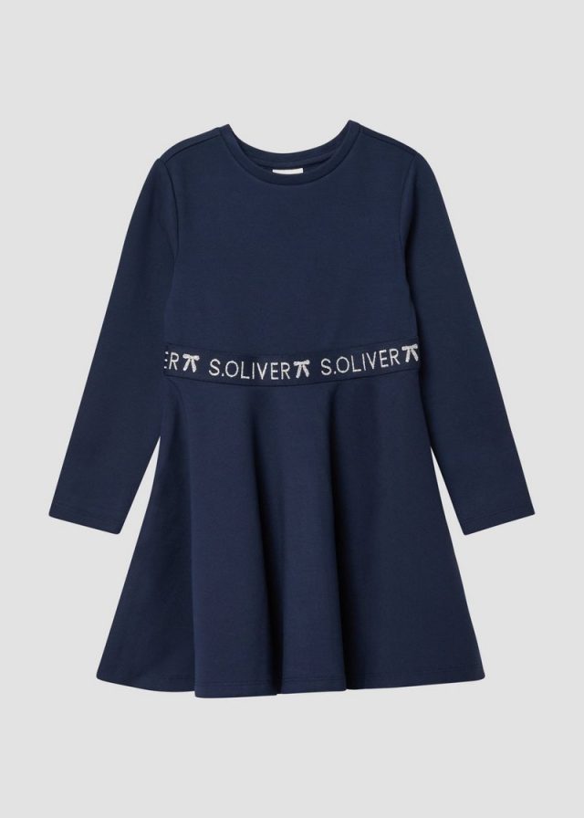 Kurzes Interlock-Kleid mit Logo-Glitzer-Tape